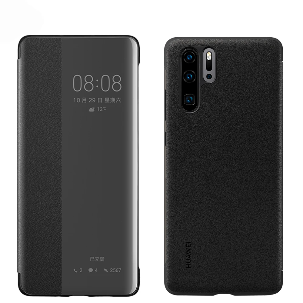 Чехол для HUAWEI P30 Pro 100% оригинальный Официальный чехол Smart View из искусственной кожи