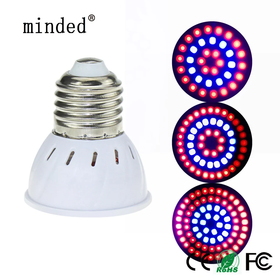 1 pcs Full Spectrum Cresce A Luz Led E27 GU10 MR16 220 V levou Crescer Lâmpada Para O Sistema de Hidroponia Flor Planta Aquário Levou iluminação