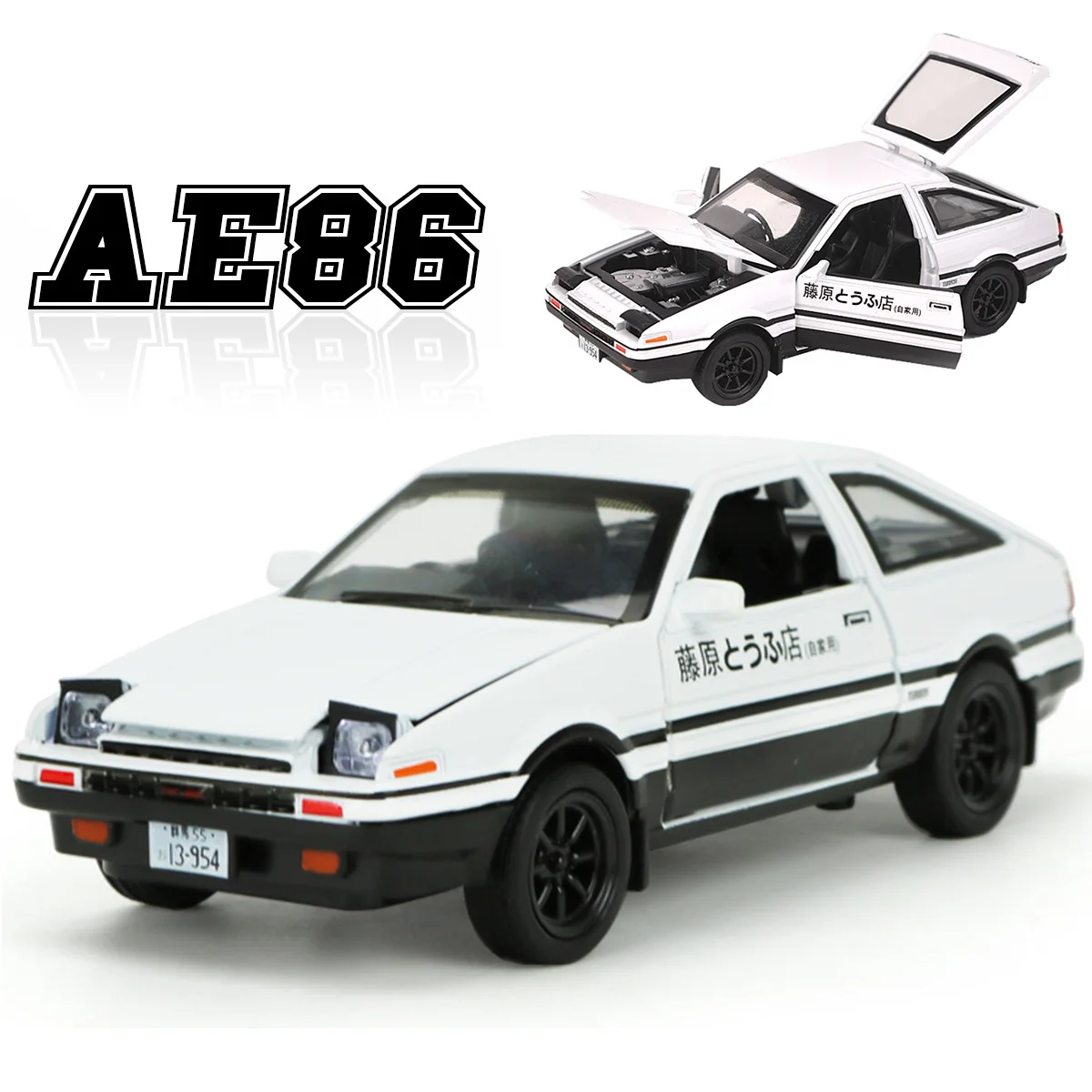 Начальный D AE86 1:28 Сплав модель автомобиля аниме мультфильм Форсаж с вытянуть назад звуковой светильник для мальчика игрушки