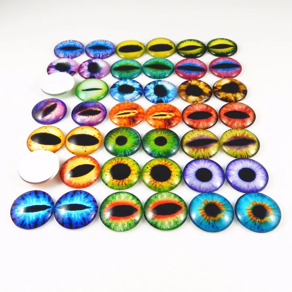 30pcs/lot 12mm Mixed Style Dragon Eyes Round time gem cover Glass Cabochon Dome Jewelry Finding Cameo Pendant SettingsGR 236 12|dragon eye|cameo