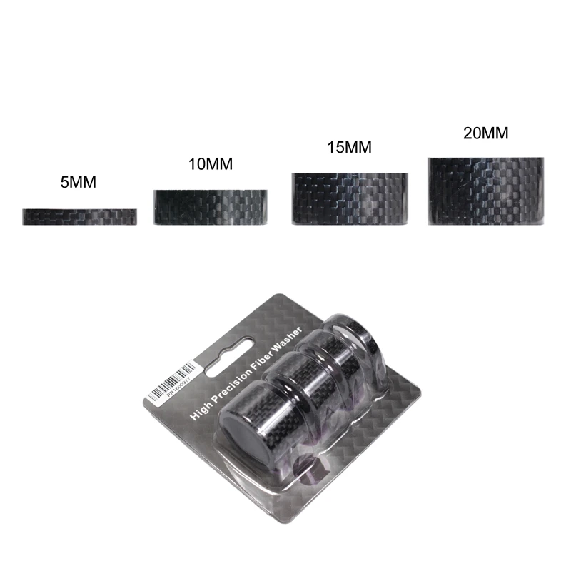 

2017 Full carbon fiber washer fork washer jackknifed set washer 3k carbon fiber linen 5/10/15/20MM