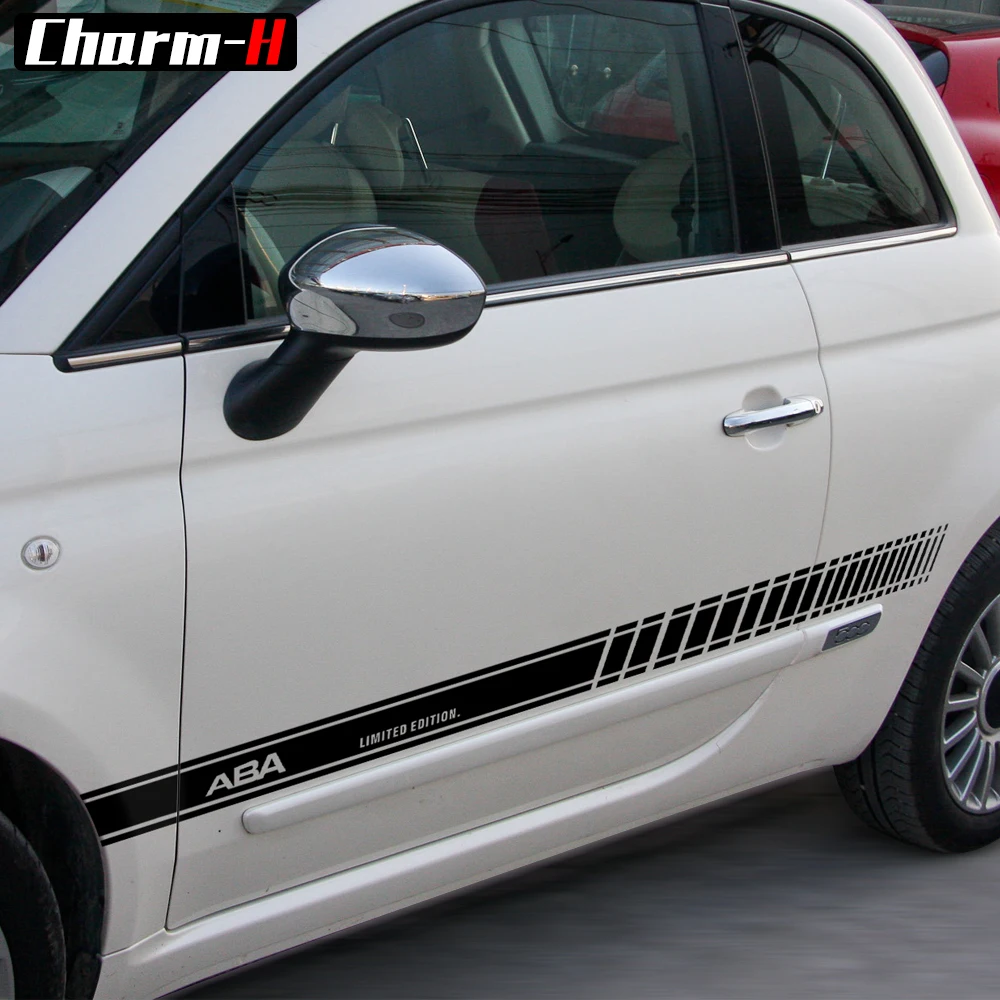 2 шт. наклейки на боковую юбку автомобиля FIAT 500|Наклейки автомобиль| |