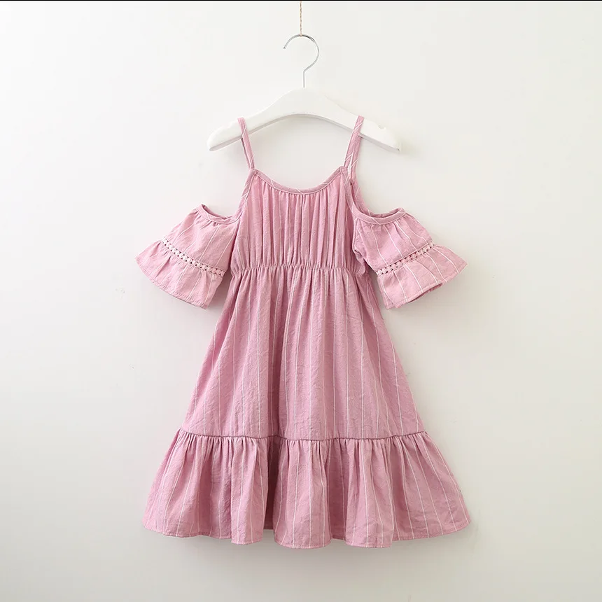 

New arrival Hurave strapless camis Bohemian cotton good quality dresses lace striped flare sleeve summer girl ruched dress