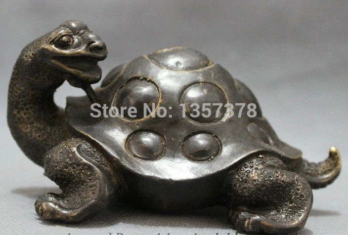 

shitou 00770 Chinese Bronze Animal FengShui Wealth Longevity Shou Sea Turtle Statue Sculpture discount 30% (C0324)