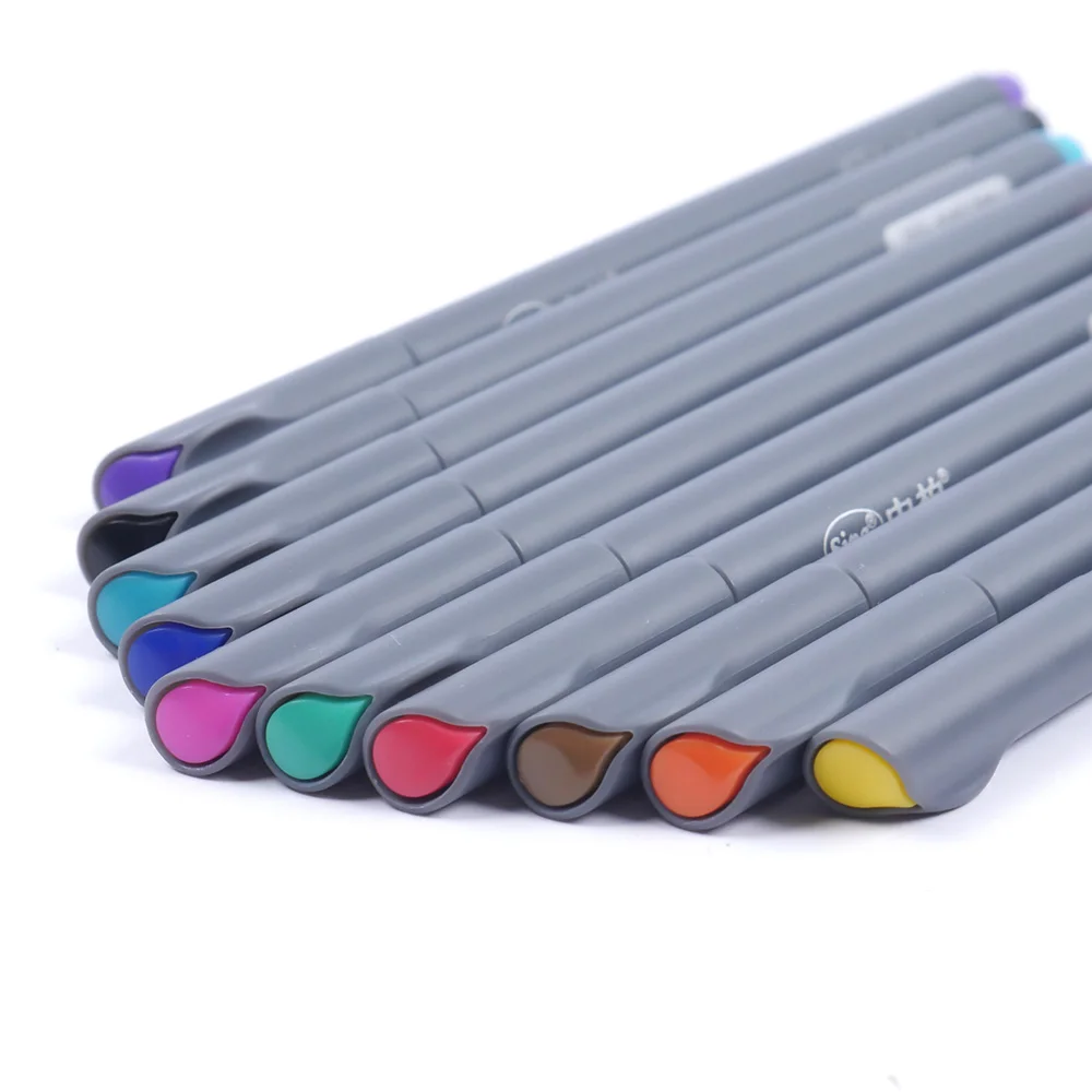 10 Цвета/комплект 0,38 мм Fine Liner Цветной маркер акварельные ручки основе искусство маркеры для Манга Аниме ручка для чертежей подарок