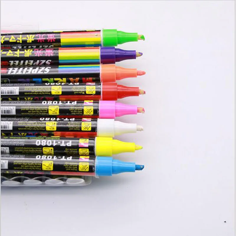 Флуоресцентная 8 цветов маркер флуоресцентный Жидкий Мел маркер ручка неоновая настольная доска 6 мм