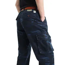 Новые модные брюки карго в стиле милитари, много карманов, хлопковые мужские камуфляжные повседневные Прямые брюки, Свободные мешковатые брюки, мужские джоггеры