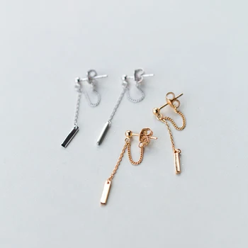 

Elegant 100% Real 925 Sterling Silver Chain Tassel Drop Earrings for Women Lady Girls Fashion Charm Jewelry (SE321)