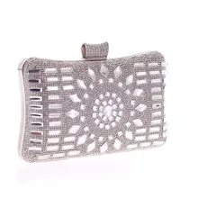 Kostenloser Versand frauen Kristall abendtasche Retro Beaded Clutch Hochzeit Diamant Perlen Tasche Strass Kleine Umhängetaschen