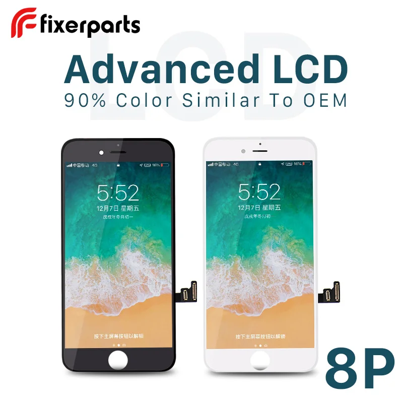 

Fixerparts 1PCS Advanced LCD For iphone 8p Display Touch Screen Digitizer Replacement Full Assembly for iPhone 8 plus lcd