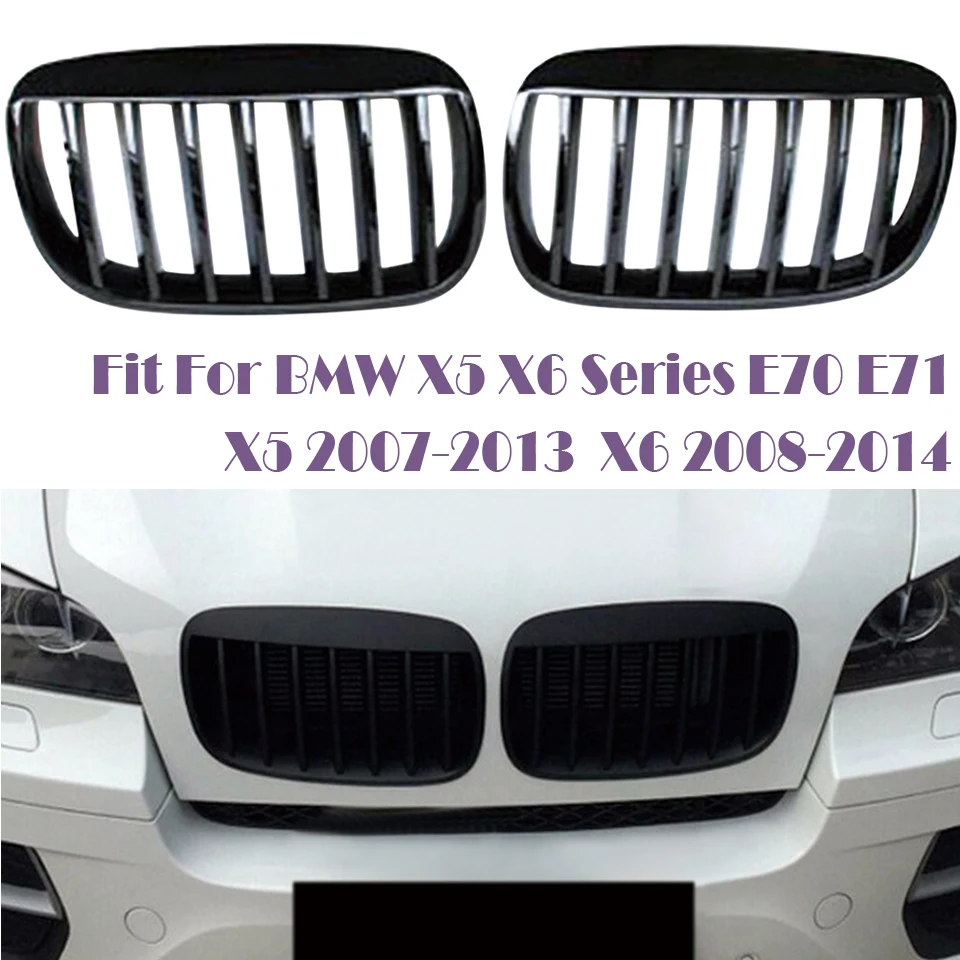 Углеродное волокно/черный Передний бампер гонки решетки почек решетки для BMW E70 E71 X5 X6 2007- М МОЩНОСТЬ Производительность аксессуары