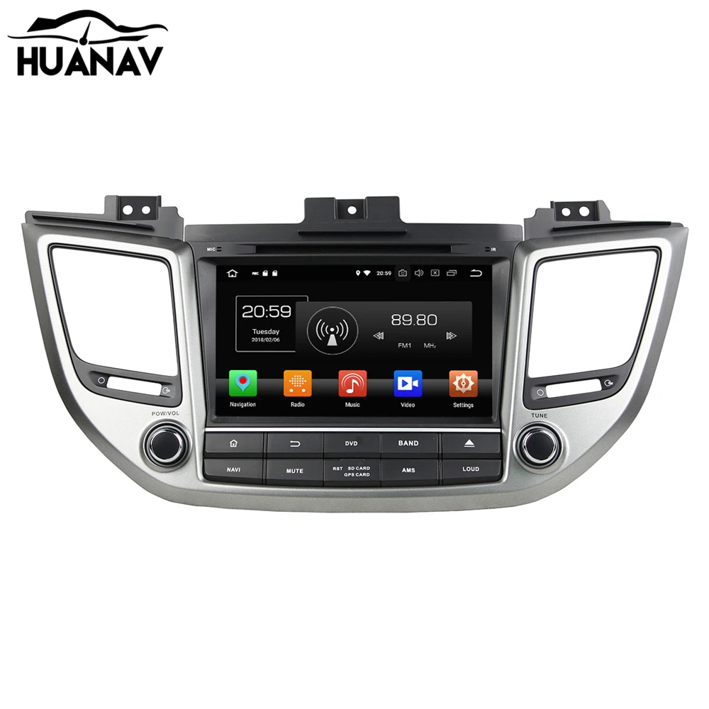 Flash Deal HUANVA Android 8.0 4+32G Car CD DVD Player GPS navigation For Hyundai ix35 2015 head unit multimedia player tape recorder 8-Core 5