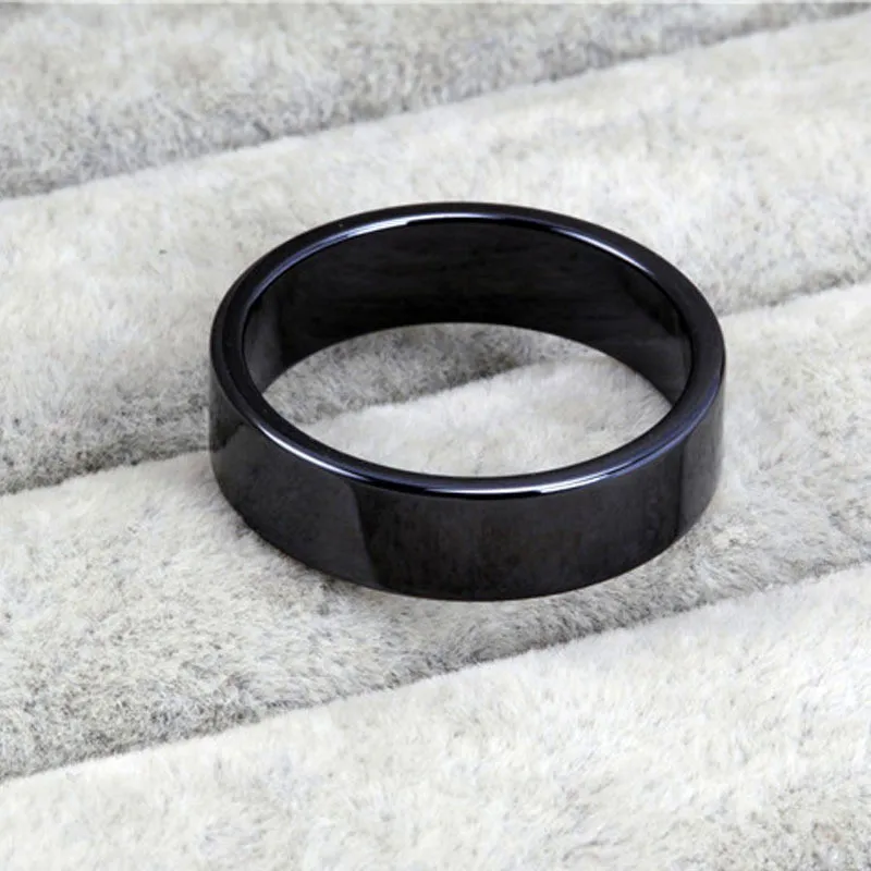 Bamos отражающее черно-белое керамическое кольцо, титановая сталь, парные обещанные кольца для мужчин и женщин, простые обручальные свадебные ювелирные изделия - Цвет основного камня: Black