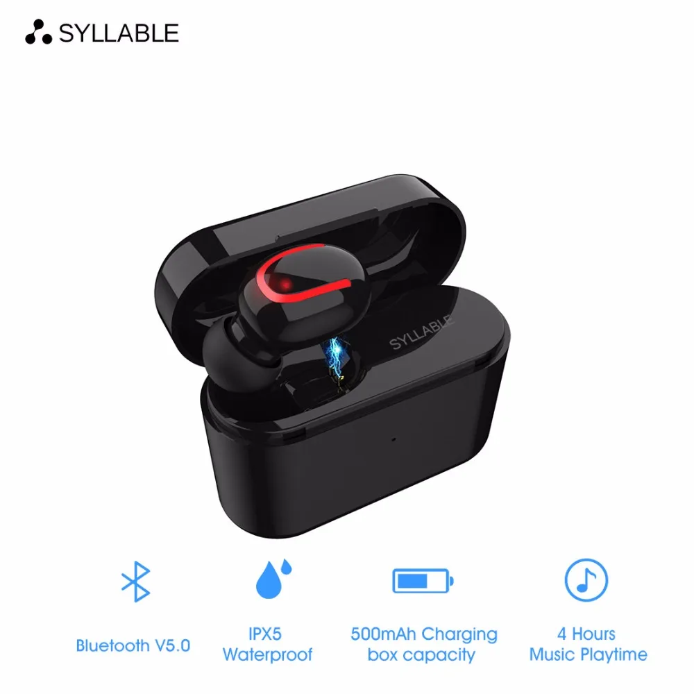 SYLLABLE Q26 Bluetooth V5.0 наушники беспроводные 500 мАч мини с микрофоном гарнитура 4 часа