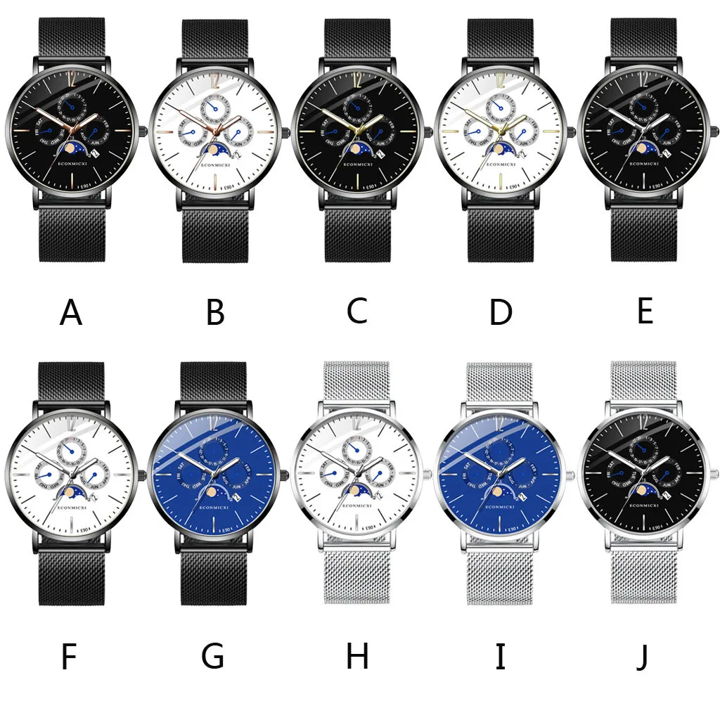 Модные мужские часы из сплава бизнес кварцевые наручные часы сетка ремешок 30 м Водонепроницаемые наручные часы Мужские часы Часы M20