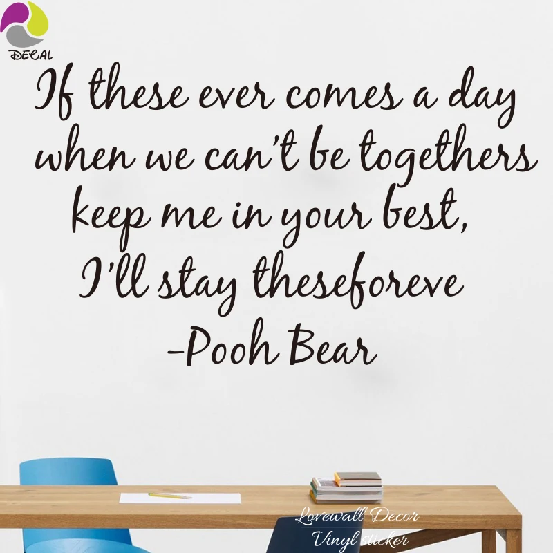 Dessin Anime Winnie L Ourson Famille Citation Autocollant Mural Decalcomanie Bebe Pepiniere Citation Motivationnelle Vinyle Facile Amovible Mural Animation Aliexpress