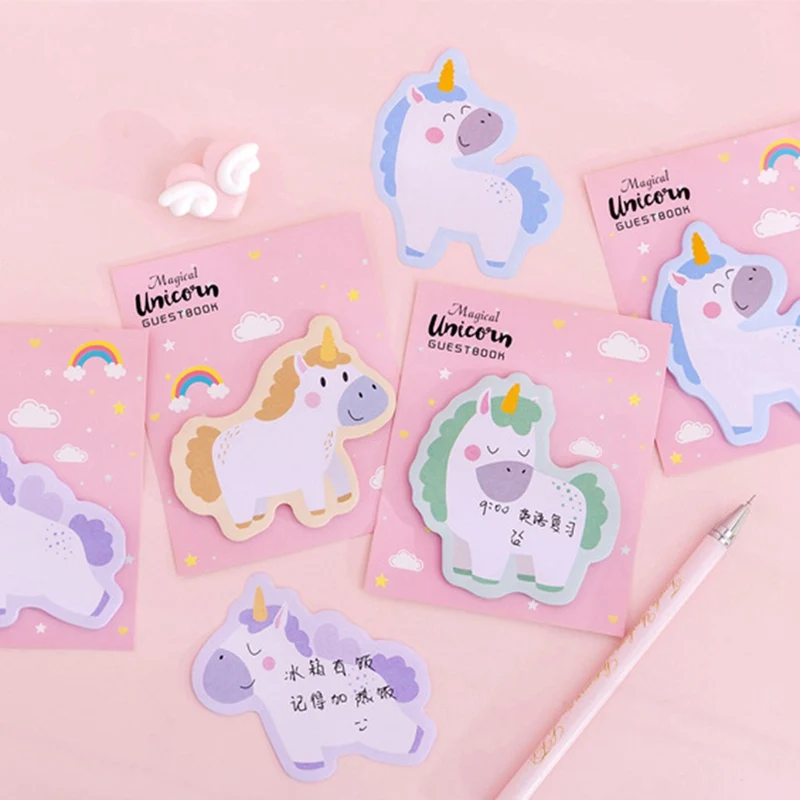 

1pc Cartoon Colorful Unicorn Memo Pad Sticky Notes Memo Notebook Stationery Papelaria Escolar School Supplies