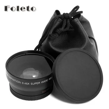 58mm 0.45x 광각 및 매크로 변환 렌즈 + 전면 후면 캡, 캐논 500d 550d 600d 700d 750d 1000d 1200d 1300d 18-55 렌즈