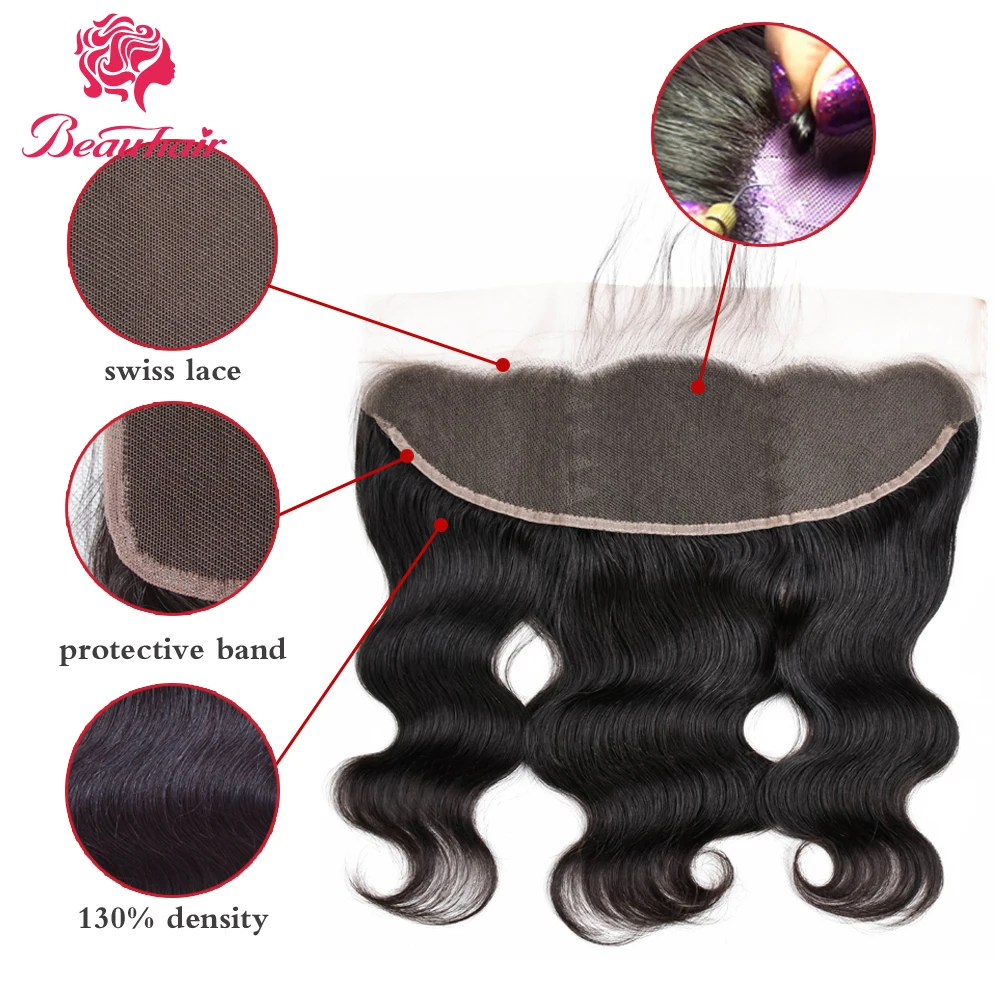Beauhair 13*4 Lace Frontal Closure With Bundles Non-Remy Malaysian Body Wave Human Hair 4 Bundles With Frontal Closure free part Beauhair 13*4 Lace Frontal Closure With Bundles Non-Remy Malaysian Body Wave Human Hair 4 Bundles With Frontal Closure free part