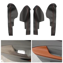 4 pcs Couro Microfibra Carro Porta Interior Painel Braço Capa Protetora Guarnição Para Honda City 2008 2009 2010 2011 2012 2013 2014