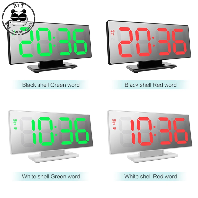 Cheap LED Desktop Alarm Clocks Electronic Watch Table Temperature Display Multifunction Snooze Night Large Number Display Alarm Clock