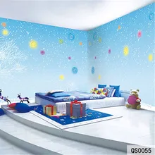 Пользовательские Ткань и текстильные обои для стен матовый шелк для детей Спальня фрески олень снег дерево моющиеся хорошее Обустройство дома