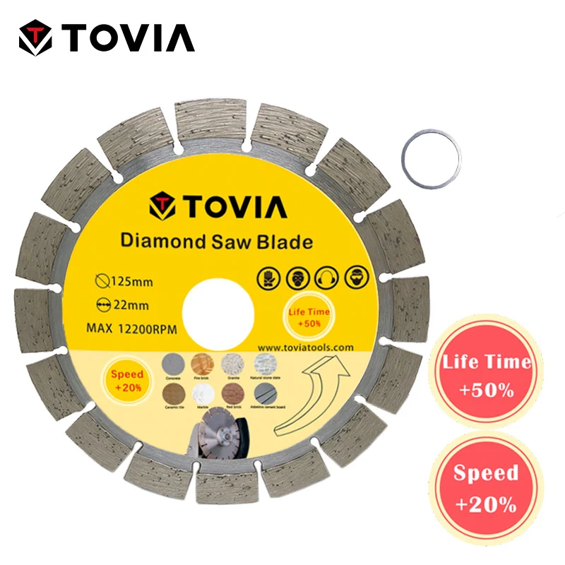 TOVIA Continuou Rim Diamond Marble Saw blade Specialized Stone Cutting Sheet Multitool Angle Grinder Saw Disc Power Tool 