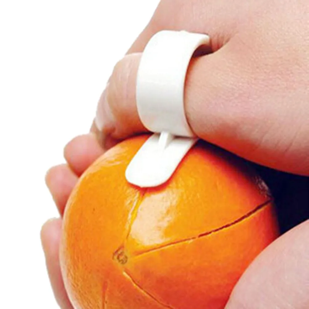 5 шт. инструмент для фруктов Креативные кухонные гаджеты пластиковый оранжевый инструмент для очистки с кольцом открытым оранжевым Овощечистка пальчикового типа Cleverly