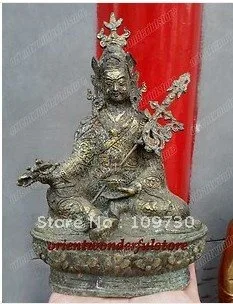 

Chinese Old Ancient Bronze Three face Buddha Bodhisattva Excavated 21cm fast ship