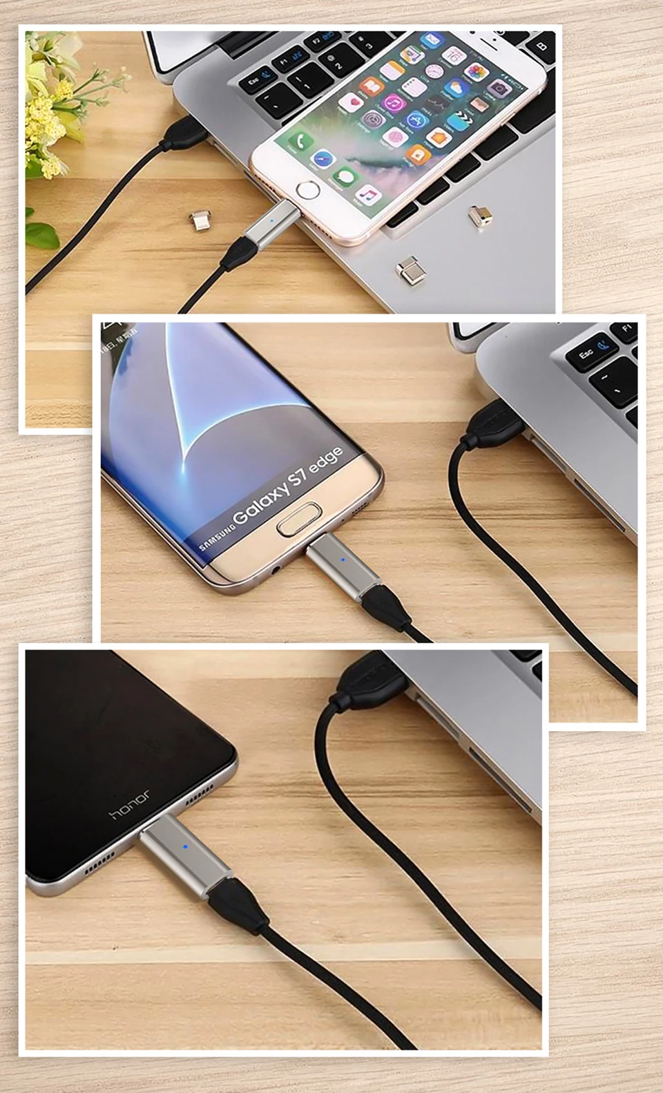 3 in1 с магнитным адаптером для Тип usb-C 8-pin микро-преобразователь для iphone Samsung LG Xiaomi HUAWEI зарядки usb адаптер для передачи данных Портативный мини