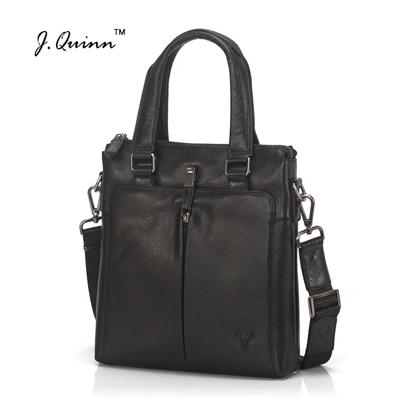 J. Quin мужской портфель из воловьей кожи бизнес сумка из натуральной кожи сумка IPAD мужская сумка через плечо дорожные сумки на молнии карманы