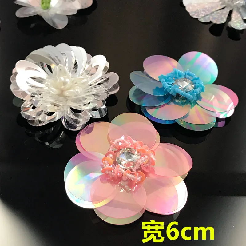 3 flower beaded patch