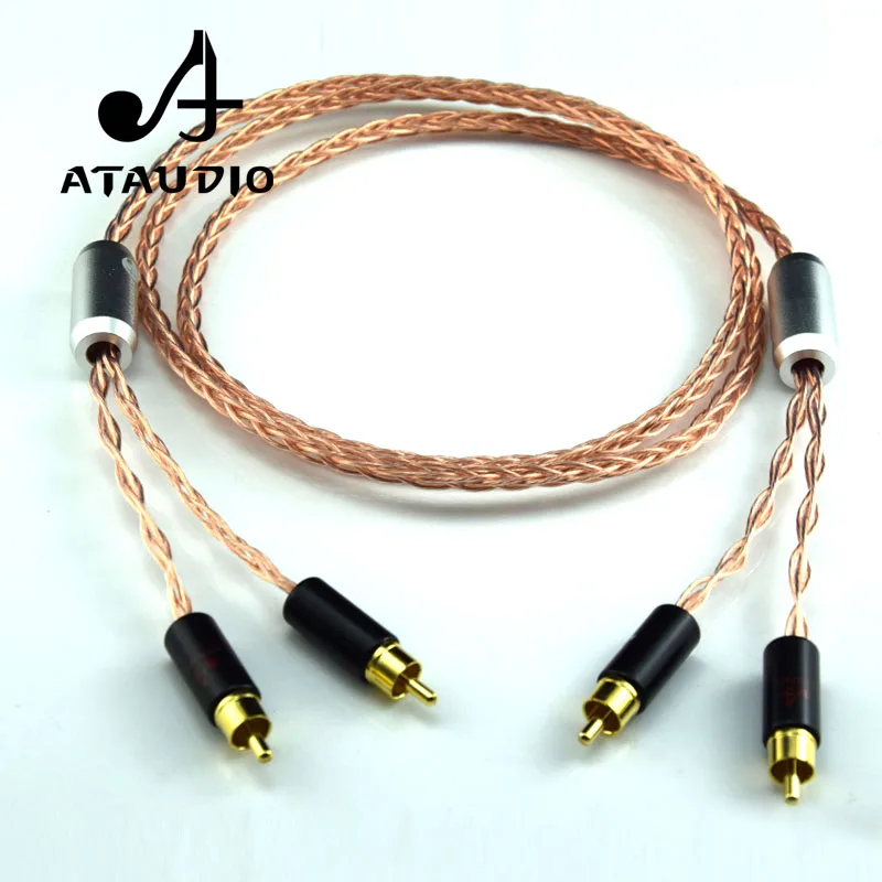 Аудиокабель ATAUDIO Hifi из чистой меди с RCA кабелем усилитель DVD плеера двойной