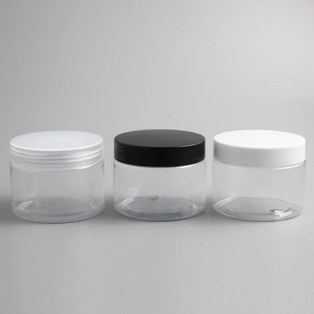 

24 x 150g Empty Clear Cosmetic Cream Containers Cream Jars 150cc 150ml for Cosmetics Packaging Plastic Bottles with Plastic Cap