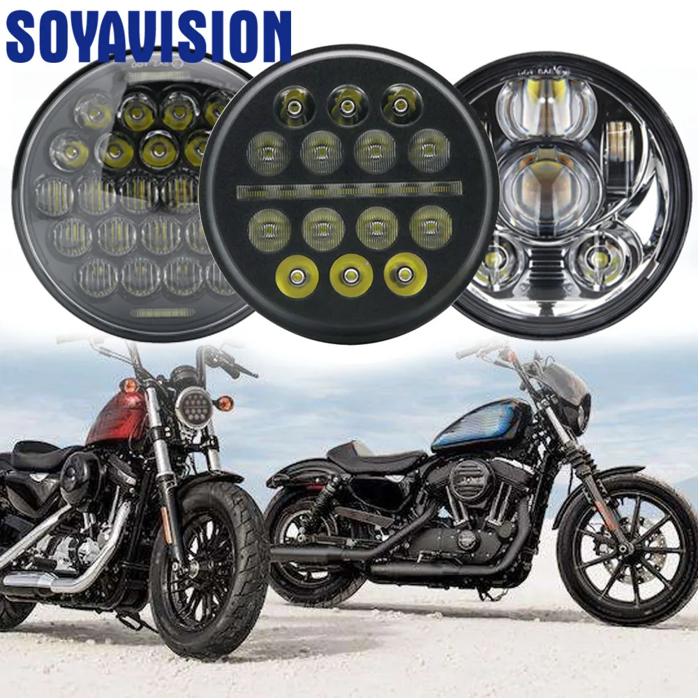 5.75 Inch Led Headlight Halo Ring Drl Angel Eyes For Harley Sportster