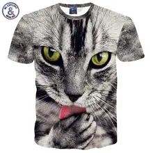 2017 Mr.1991INC Summer tops tees men/boy t-shirt funny print cat 3d t shirt animals fashion short sleeve tshirts 5835