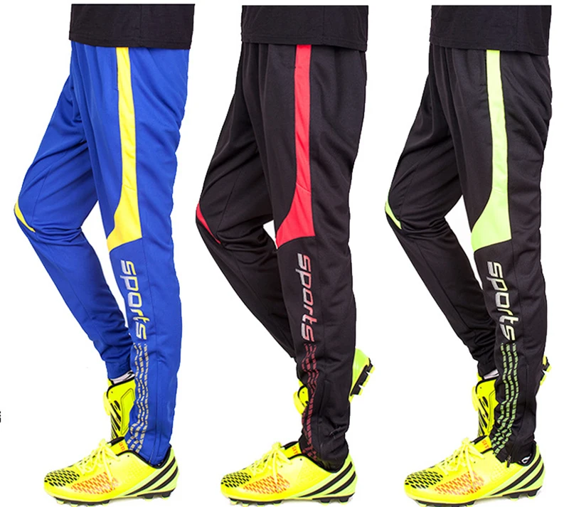 Football Soccer Training Pants Men With Zipper Pocket Jogging Trousers Fitness Running Sport Pants Breathable