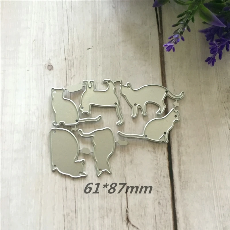 New DIY card book Decor lovel cat set Steel Metal Cutting Dies Scrapbooking Embossing Dies Cut Die Stencils 61*87mm