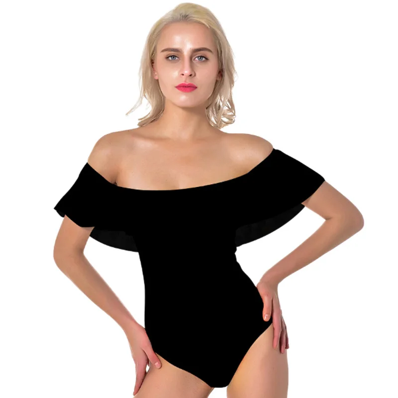 

Print Floral One Piece Swimsuit Women Padded Swimwear Bathing Suit Plus Size Swimwear Flounce Off Shoulder Swimsuit