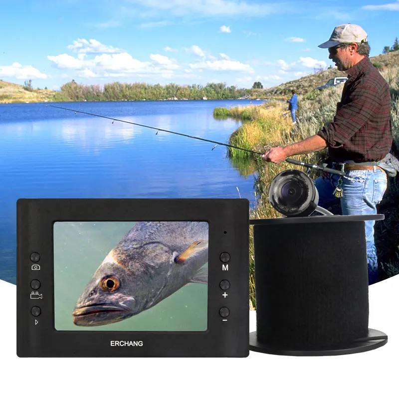  Erchang 15M Cable Camera Fish Finder Infrared LED 3.5''Monitor HD 1000TVL Underwater Camera For Ice