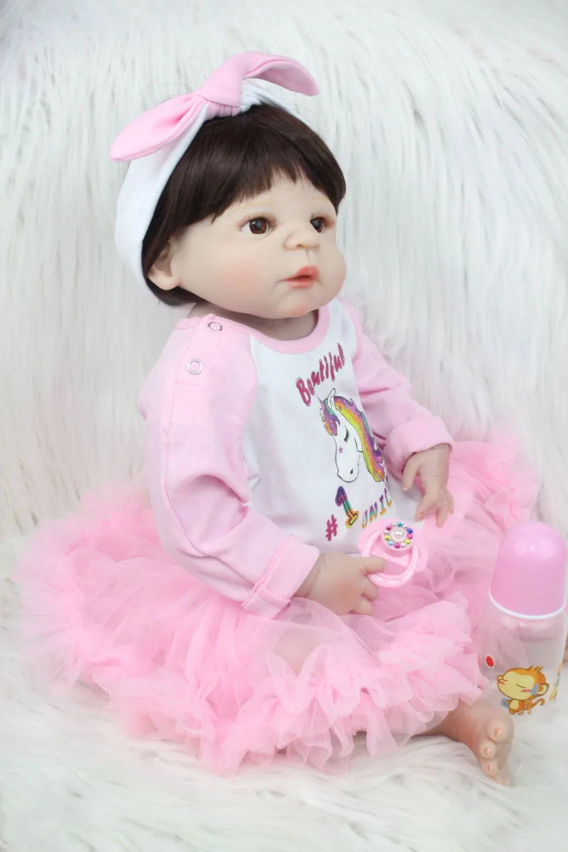 55 см силиконовый Reborn Baby Girl Toy 22 дюйма Новорожденный ребенок принцесса малыш кукла