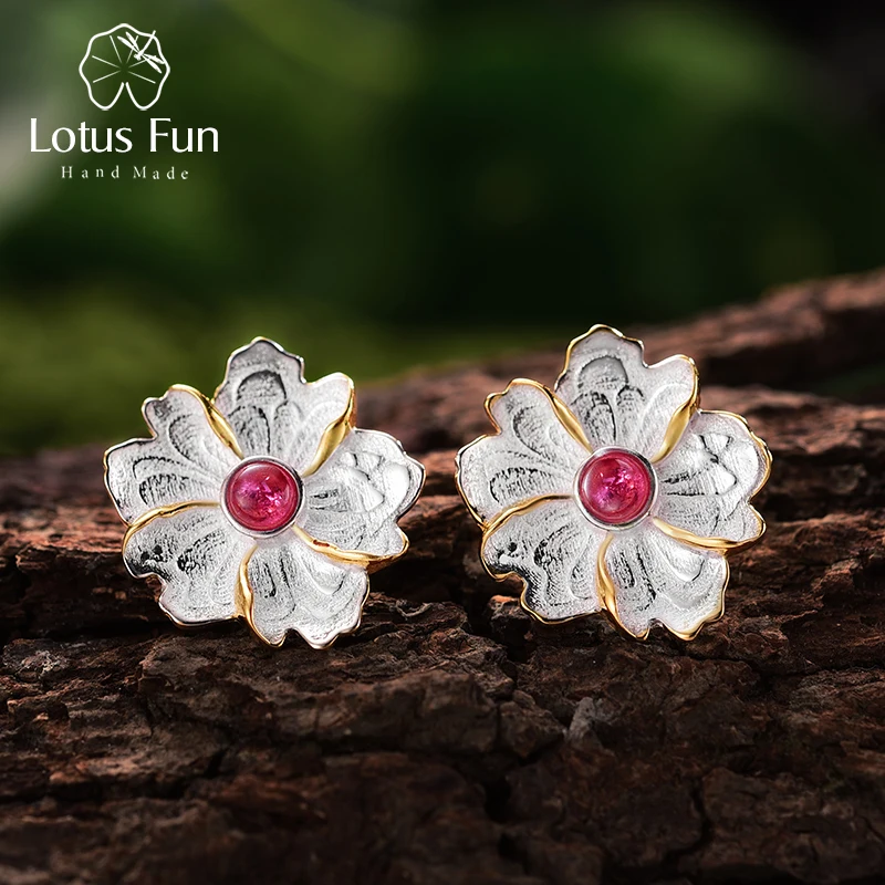 lotus fun real 925 brincos de prata esterlina natural pedra preciosa original artesanal joias finas peonia