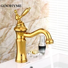 

Modern Luxury Golden Basin Faucet Single Handle Single Hole Chrome Finish Deck Mounted Retro Black Sink Hot Cold Mixer Tap BF007