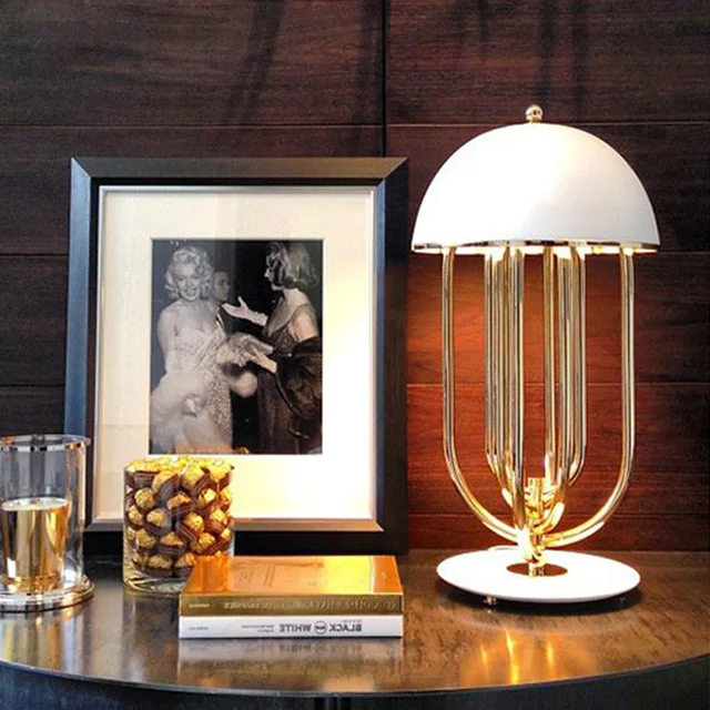 Aluminum Lacquered In Glossy White Table Lamp Modern Design Bedside Aluminum Lacquered In Glossy White Table Lamp Modern Design Bedside Led Desk Decoration Metal Study
