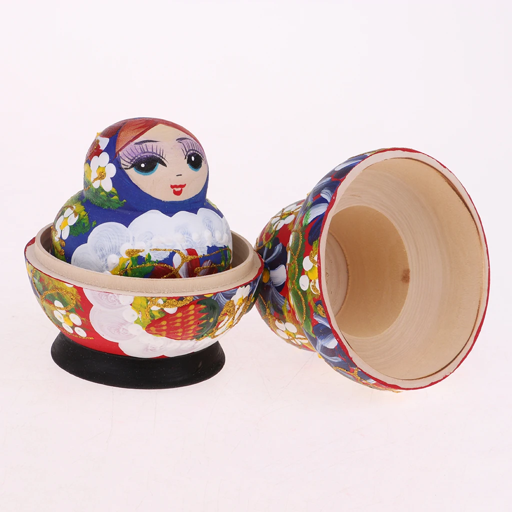 10Pcs Handmade Girls Russian Babushka Matryoshka Nesting Dolls Kit Kids Birthday Gift Christmas Ornaments