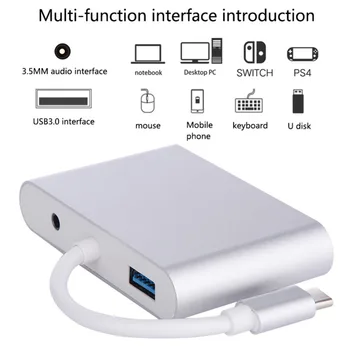 

USB Type C To HDMI USB 3.0 VGA 3.5mm Headphone jack Charging Adapter Converter USB-C 3.1 Hub Adapter For MacBook Huawei Samsung