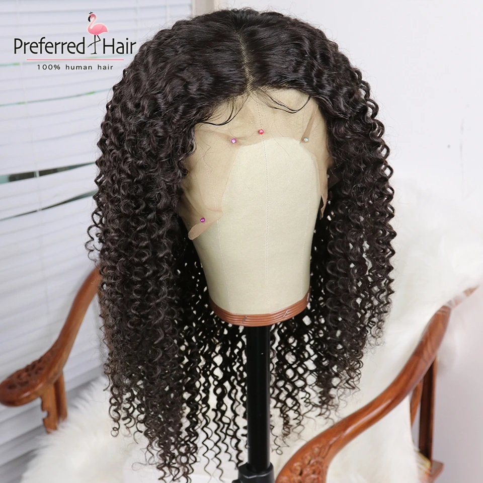 Предпочтительный бразильский Реми 13x6 Синтетические волосы на кружеве парик с детскими волосами парик из бразильских курчавых, желтый Цвет прозрачные кружевные парики для Для женщин