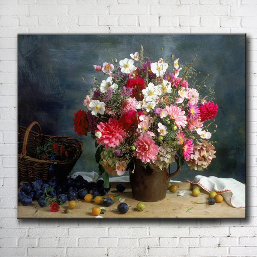 classical flower arranging fruit landscape canvas printings oil