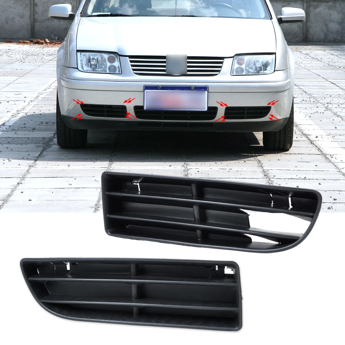 beler Pair Front Left & Right Lower Grille Bumper Vent for VW Jetta