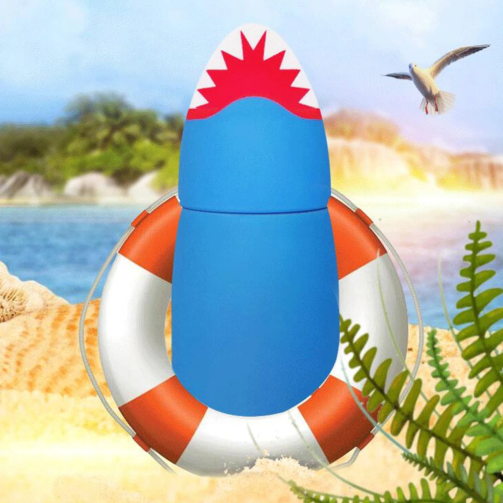 Kitchen Tools Creative cartoon glass 400ML thermos bottle High Temperature Resistant Water Cup for Shark thermal mug termos  (1)